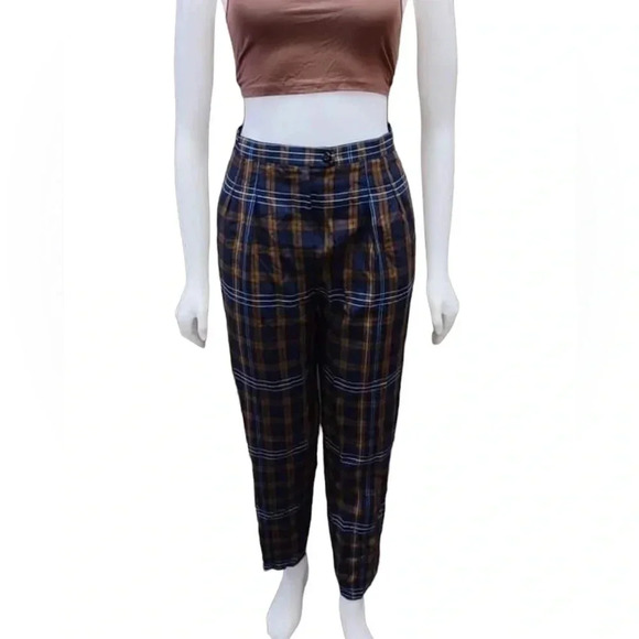 Al Jean Canada INC Vintage 100% Wool Plaid Pants Size  16 - Picture 1 of 8